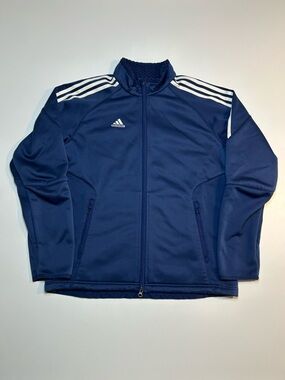 Adidas Condivo 14 Navy Blue White Striped Full Zip Soccer Training Jacket